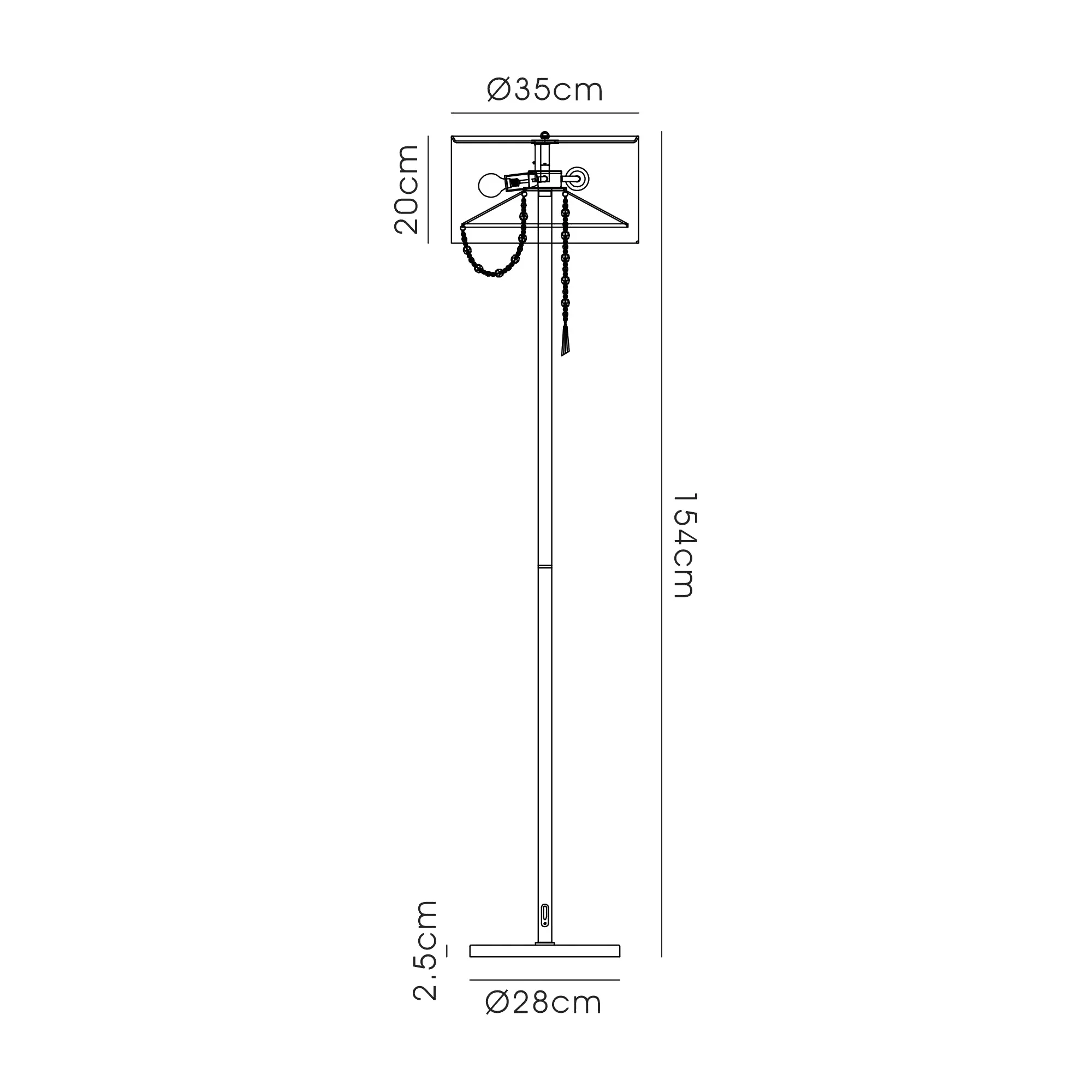 IL31762  Freida 155cm Floor Lamp 3 Light